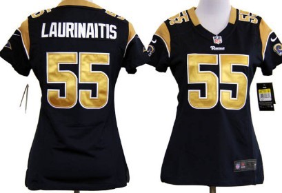 St. Louis Rams 55 James Laurinaitis Navy Blue Game Nike Team Womens Jersey